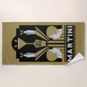 Vintag Martini Art Deco Strandtuch (Vorderseite)