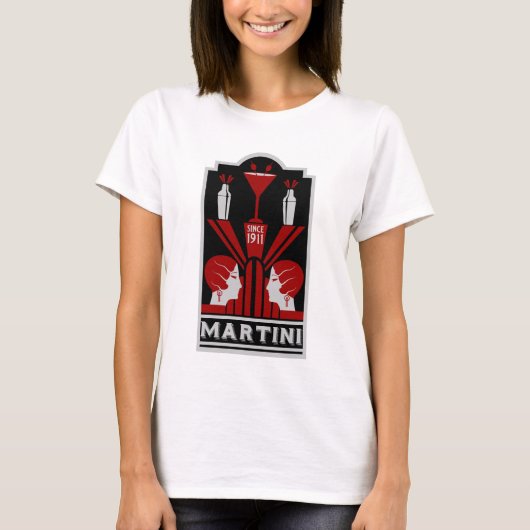 Vintag Martini Art Deco T-Shirt (Vorderseite)