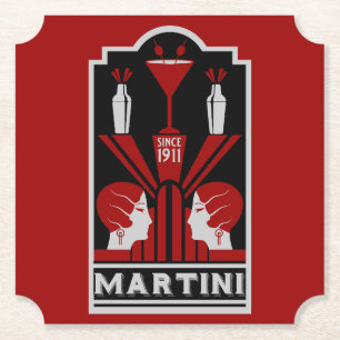 Vintag Martini Art Deco Untersetzer
