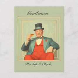 Vintag Martini Dandy - Herren, es ist Sip O'Clock Postkarte