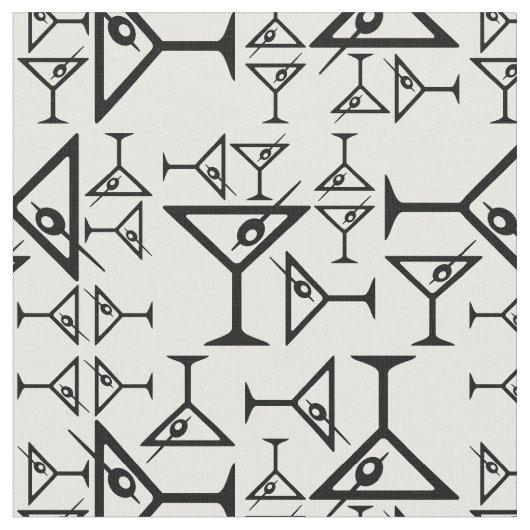 Vintag Martini-Gläser Schwarz & Weiß Martini Stoff (Nahaufnahme)