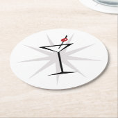 +[ Vintag Martini ]+ Runder Pappuntersetzer (Angewinkelt)