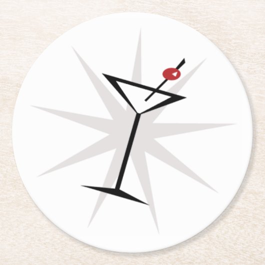 +[ Vintag Martini ]+ Runder Pappuntersetzer (Vorderseite)