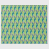 Vintag Martini Shakers in grün und grau Geschenkpapier (Flach)