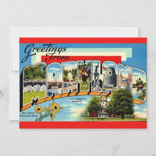 Vintag Maryland Greeting Einladung (Vorderseite)
