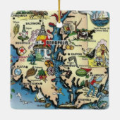 Vintag Maryland Map Keramikornament (Rückseite)