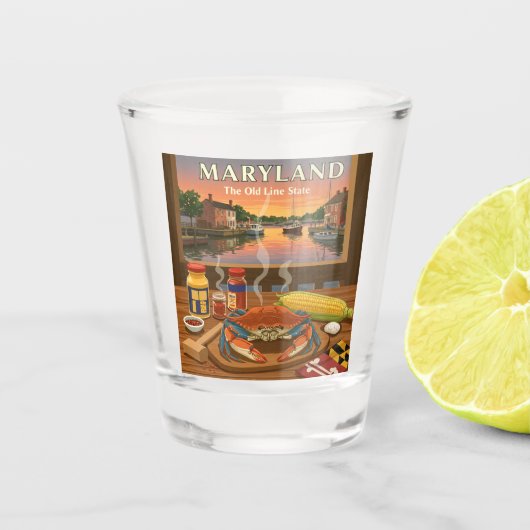 Vintag Maryland Schnapsglas (Vorderseite)