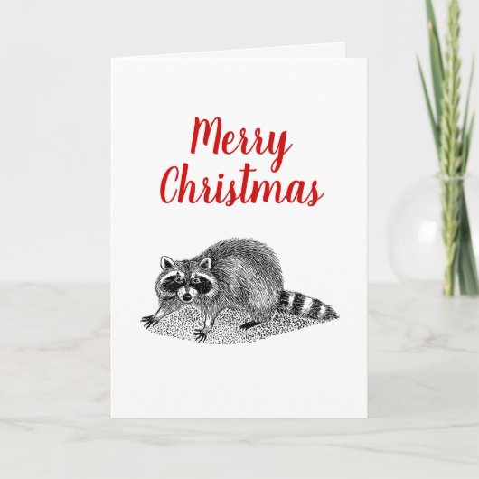 Vintag Masked Raccoon Feiertagskarte (Vorderseite)