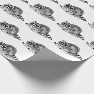 Vintag Masked Raccoon Geschenkpapier