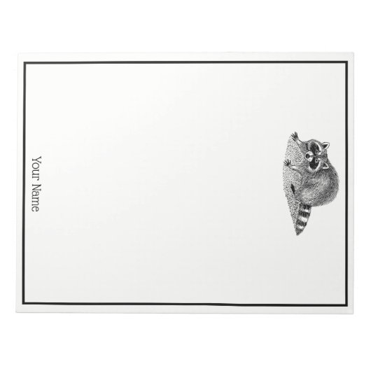 Vintag Masked Raccoon Notizblock (Vorderseite)