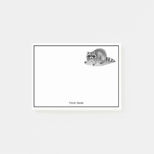 Vintag Masked Raccoon Post-it Klebezettel (Vorderseite)