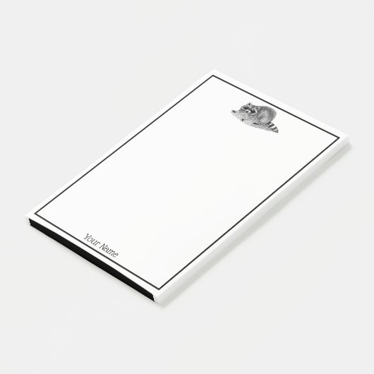 Vintag Masked Raccoon Post-it Klebezettel (angewinkelt)