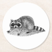 Vintag Masked Raccoon Runder Pappuntersetzer (Vorderseite)