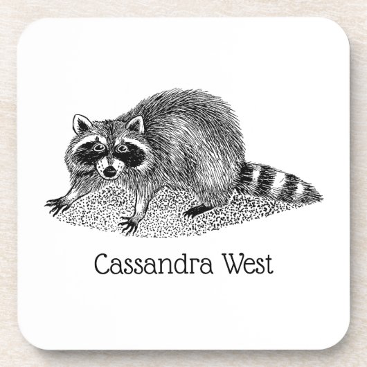 Vintag Masked Raccoon Untersetzer (Vorderseite)