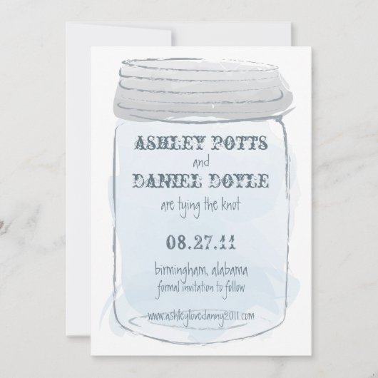 Vintag Mason Jar & Fireflies Save the Date (Vorderseite)