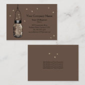 Vintag Mason Jar & Fireflies Save the Date Visitenkarte (Vorne/Hinten)