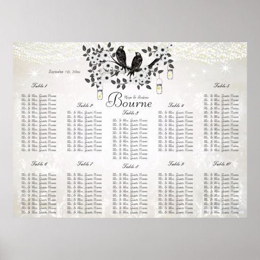 Vintag Mason Jar Love Birds Seekarte Poster (Vorne)