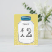 Vintag Mason Jar Tischnummer Card (Stehend Vorderseite)