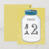 Vintag Mason Jar Tischnummer Card (Vorne/Hinten)