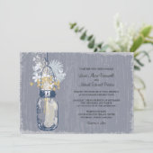 Vintag Mason Jar und Wildblumen Hochzeit Einladung (Stehend Vorderseite)