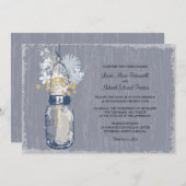 Vintag Mason Jar und Wildblumen Hochzeit Einladung (Vorne/Hinten)