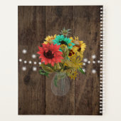 Vintag Mason Jar Wood Sunflower Wedding Planer (Rückseite)