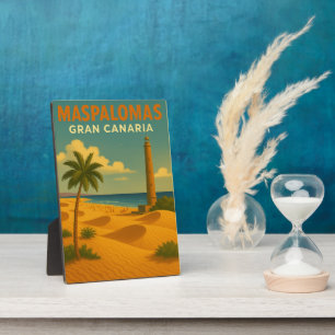 Vintag Maspalomas Gran Canaria Fotoplatte