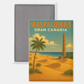 Vintag Maspalomas Gran Canaria Magnet (Vorderseite/Rückseite)