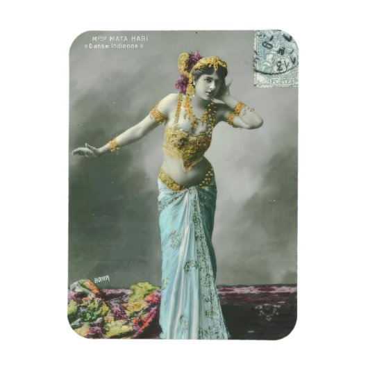 Vintag Mata Hari Postcard Magnet (Vertikal)