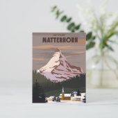 Vintag Matterhorn Schweiz Reisen Aquarell Postkarte (Stehend Vorderseite)