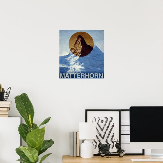 Vintag Matterhorn Schweiz Reisen Poster (Heimbüro)