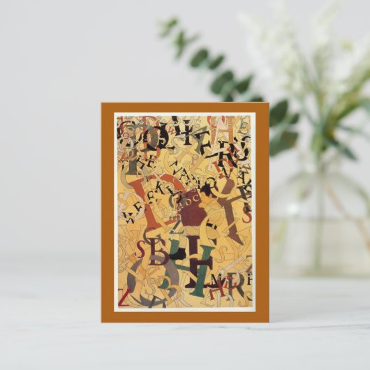 Vintag Maxfield Parrish Alphabet Postkarte (Stehend Vorderseite)