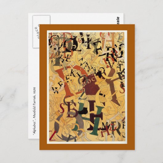 Vintag Maxfield Parrish Alphabet Postkarte (Vorne/Hinten)