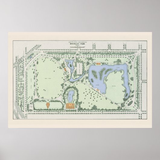 Vintag McKinley Park Map - Chicago 1906 Poster (Vorne)