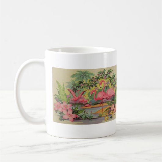 Vintag MCM Flamingos Kaffeetasse (Links)
