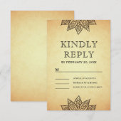 Vintag Mehendi Henna Indian Wedding RSVP Karte (Vorne/Hinten)