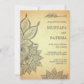 Vintag Mehendi Henna Islamische Hochzeit Einladung (Vorderseite)