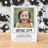 Vintag Meilenstein Geburtstagsparty Foto Einladung