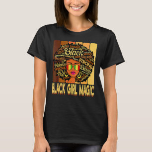 Vintag Melanin Afro Black Girl Magic Queen Black T-Shirt