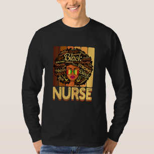Vintag Melanin Afro Nurse Queen Black Hist T-Shirt