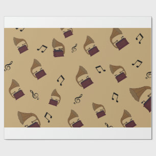Vintag Melody Gramophone Music Pattern Geschenkpapier