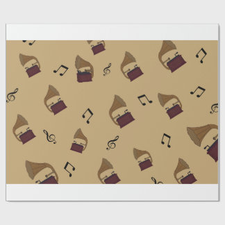 Vintag Melody Gramophone Music Pattern Geschenkpapier