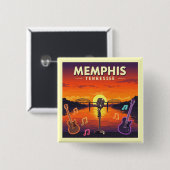Vintag Memphis Tennessee Button (Vorne & Hinten)