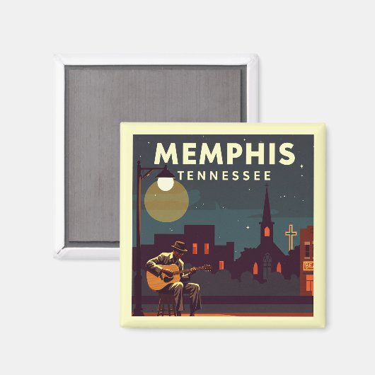 Vintag Memphis Tennessee Magnet (Vorderseite/Rückseite)