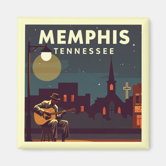 Vintag Memphis Tennessee Magnet (Vorne)