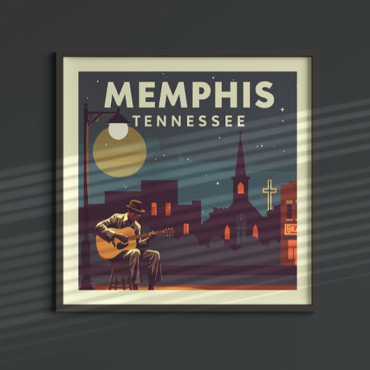 Vintag Memphis Tennessee Poster