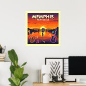 Vintag Memphis Tennessee Poster (Heimbüro)