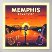 Vintag Memphis Tennessee Poster (Vorne)