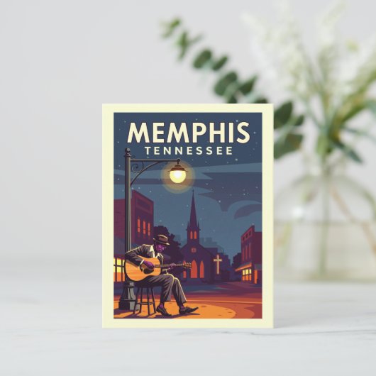 Vintag Memphis Tennessee Postkarte (Stehend Vorderseite)