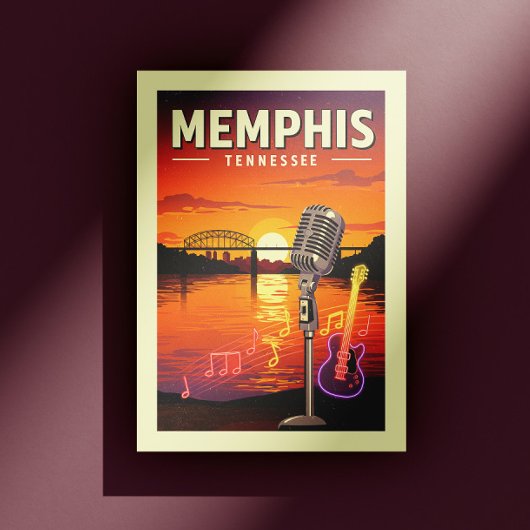 Vintag Memphis Tennessee Postkarte